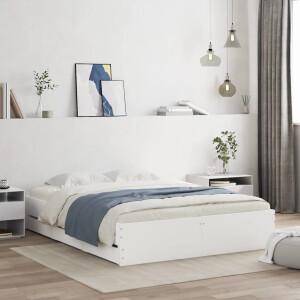 vidaXL Bedframe met lades bewerkt hout wit 140x200 cm