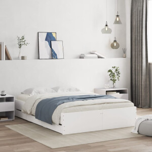 vidaXL Bedframe met lades bewerkt hout wit 120x200 cm