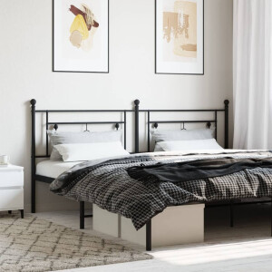 vidaXL Hoofdbord 193 cm metaal zwart