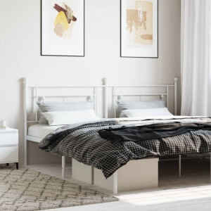vidaXL Hoofdbord 193 cm metaal wit