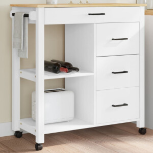 vidaXL Keukentrolley MONZA 84x40x90 cm massief grenenhout