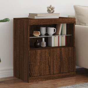 vidaXL Dressoir met LED-verlichting 60x37x67 cm bruin eikenkleur
