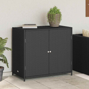 vidaXL Tuinkast 83x45x76 cm poly rattan zwart