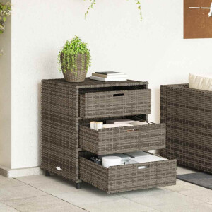 vidaXL Tuinkast 55x59x69 cm poly rattan grijs