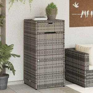 vidaXL Tuinkast 55x55x111 cm poly rattan grijs