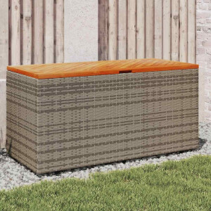 vidaXL Tuinbox 110x50x54 cm poly rattan en acaciahout grijs