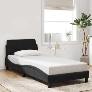 vidaXL Bedframe met hoofdeinde "Dover" 80x200 cm fluweel zwart