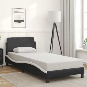 vidaXL Bedframe "Dover" kunstleer zwart en wit 80x200 cm