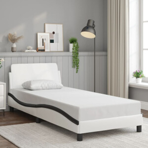 vidaXL Bedframe "Dover" kunstleer wit en zwart 80x200 cm