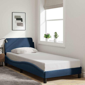 vidaXL Bedframe met hoofdeinde "Dover" 90x190 cm stof blauw