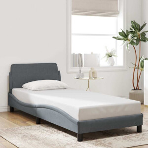 vidaXL Bedframe "Dover" 90x190 cm fluweel donkergrijs