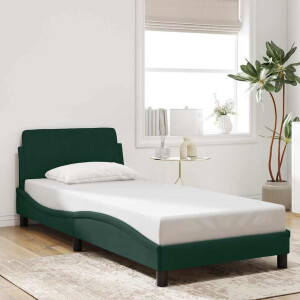 vidaXL Bedframe "Dover" 90x190 cm fluweel donkergroen