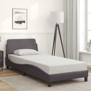 vidaXL Bedframe "Dover" kunstleer grijs 90x190 cm