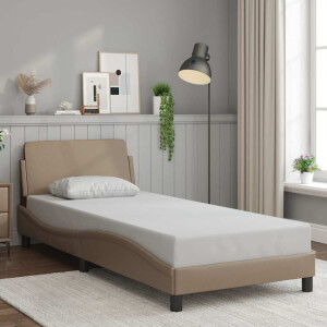 vidaXL Bedframe "Dover" kunstleer cappucinnokleurig 90x190 cm