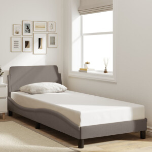 vidaXL Bedframe met hoofdeinde "Dover" 90x200 cm stof taupe