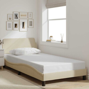 vidaXL Bedframe "Dover" 100x200 cm stof crèmekleurig