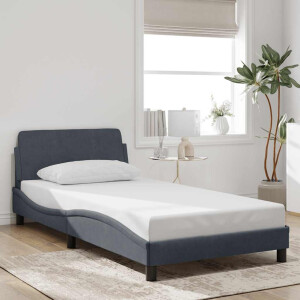 vidaXL Bedframe "Dover" 100x200 cm fluweel donkergrijs
