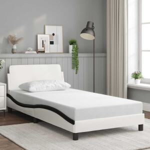 vidaXL Bedframe "Dover" kunstleer zwart en wit 100x200 cm