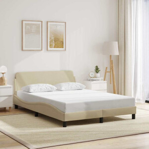 vidaXL Bedframe "Dover" stof crèmekleurig 140x190 cm