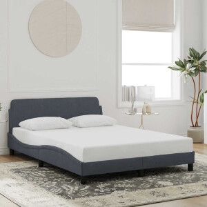 vidaXL Bedframe "Dover" 140x190 cm fluweel donkergrijs