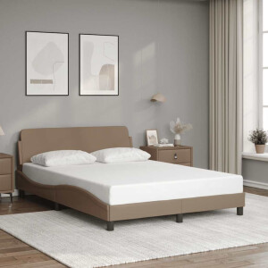 vidaXL Bedframe "Dover" kunstleer cappucinnokleurig 140x190 cm
