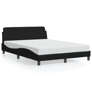 vidaXL Bedframe zonder matras stof zwart 140x200 cm