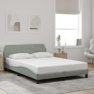 vidaXL Bedframe "Dover" 140x200 cm fluweel lichtgrijs