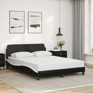 vidaXL Bedframe "Dover" kunstleer zwart en wit 140x200 cm