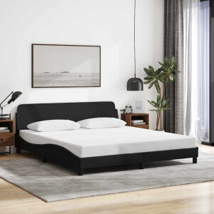vidaXL Bedframe "Dover" stof zwart 160x200 cm