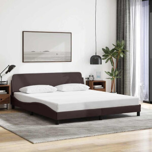 vidaXL Bedframe "Dover" stof donkerbruin 160x200 cm