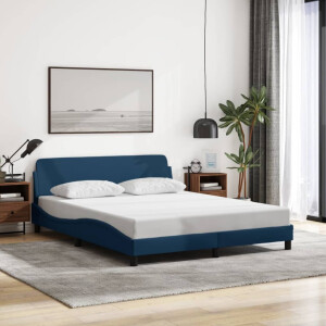 vidaXL Bedframe met hoofdeinde "Dover" 160x200 cm stof blauw