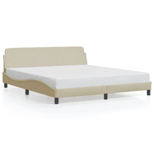 vidaXL Bedframe "Dover" stof crèmekleurig 180x200 cm