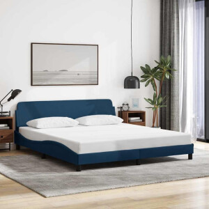 vidaXL Bedframe met hoofdeinde "Dover" 180x200 cm stof blauw