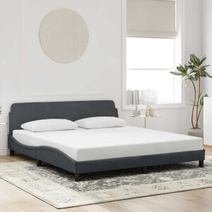 vidaXL Bedframe "Dover" 180x200 cm fluweel donkergrijs