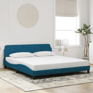 vidaXL Bedframe met hoofdeinde "Dover" fluweel blauw 180x200 cm