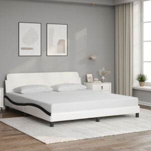 vidaXL Bedframe "Dover" kunstleer wit en zwart 180x200 cm