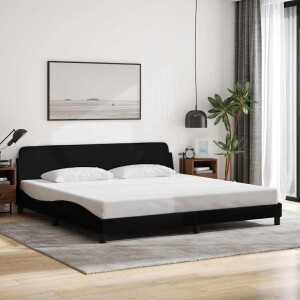 vidaXL Bedframe "Dover" stof zwart 200x200 cm