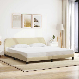 vidaXL Bedframe "Dover" stof crèmekleurig 200x200 cm