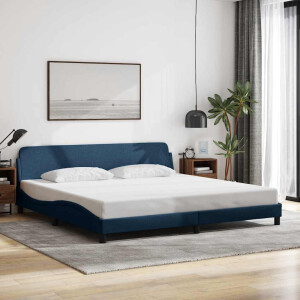 vidaXL Bedframe "Dover" stof blauw 200x200 cm