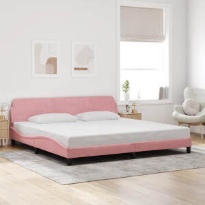 vidaXL Bedframe "Dover" fluweel roze 200x200 cm