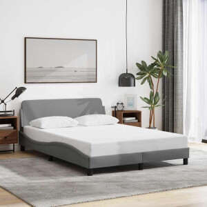 vidaXL Bedframe Dover lichtgrijs 135x190 cm stof