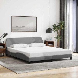 vidaXL Bedframe Dover lichtgrijs 180x200 cm stof