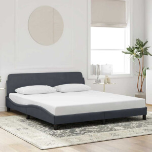 vidaXL Bedframe Dover donkergrijs 180x200 cm fluweel