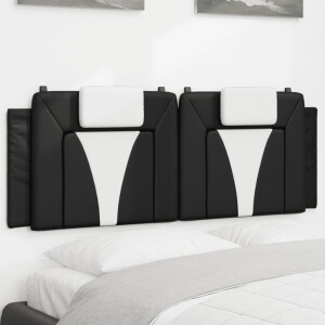 vidaXL Hoofdbordkussen "Viana" 137 cm kunstleer zwart en wit