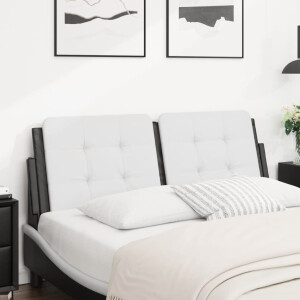 vidaXL Hoofdbordkussen "Zadar" 137 cm kunstleer wit en zwart