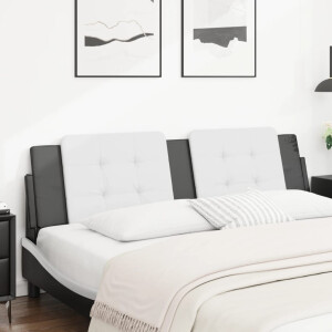 vidaXL Hoofdbordkussen "Zadar" 183 cm kunstleer wit en zwart