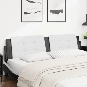 vidaXL Hoofdbordkussen "Zadar" 193 cm kunstleer wit en zwart