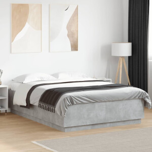 vidaXL Bedframe bewerkt hout betongrijs 160x200 cm