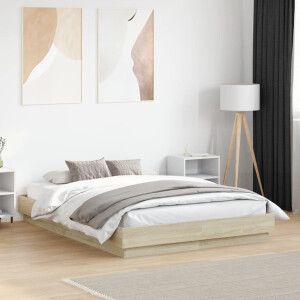 vidaXL Bedframe bewerkt hout sonoma eikenkleurig 120x190 cm