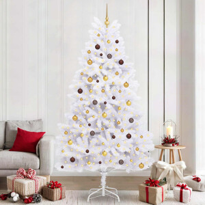 vidaXL Kunstkerstboom Wit 120 x 120 x 240 cm PVC en Metaal